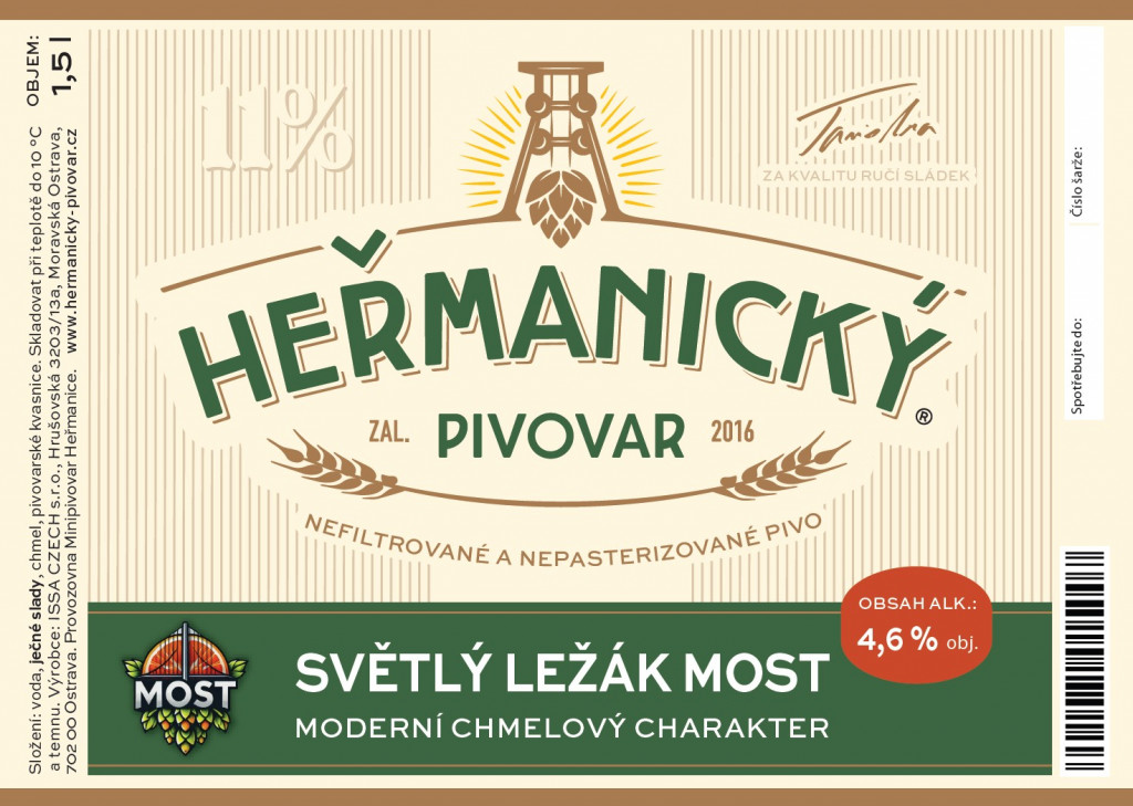 Heřmanicki lager 11% Most
