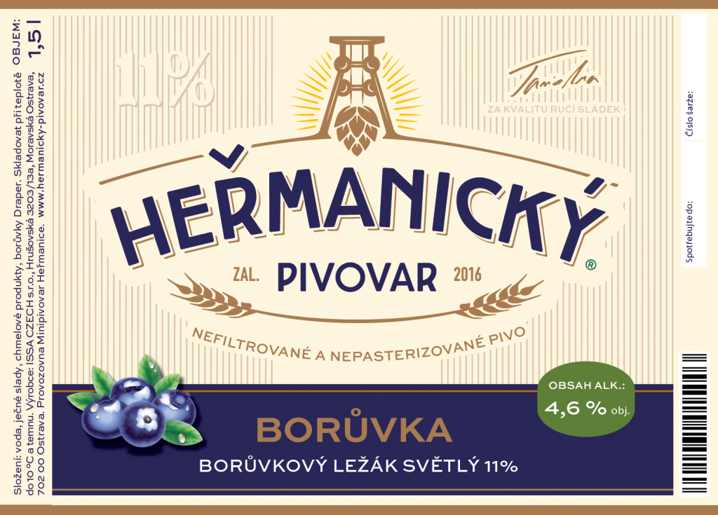 Heřmanický ležák 11% borůvkový